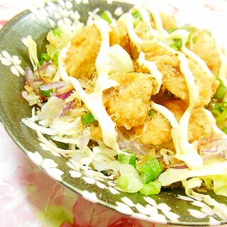 ❤キャベツとRオニオンと鶏唐揚げのマヨ・おかか丼❤